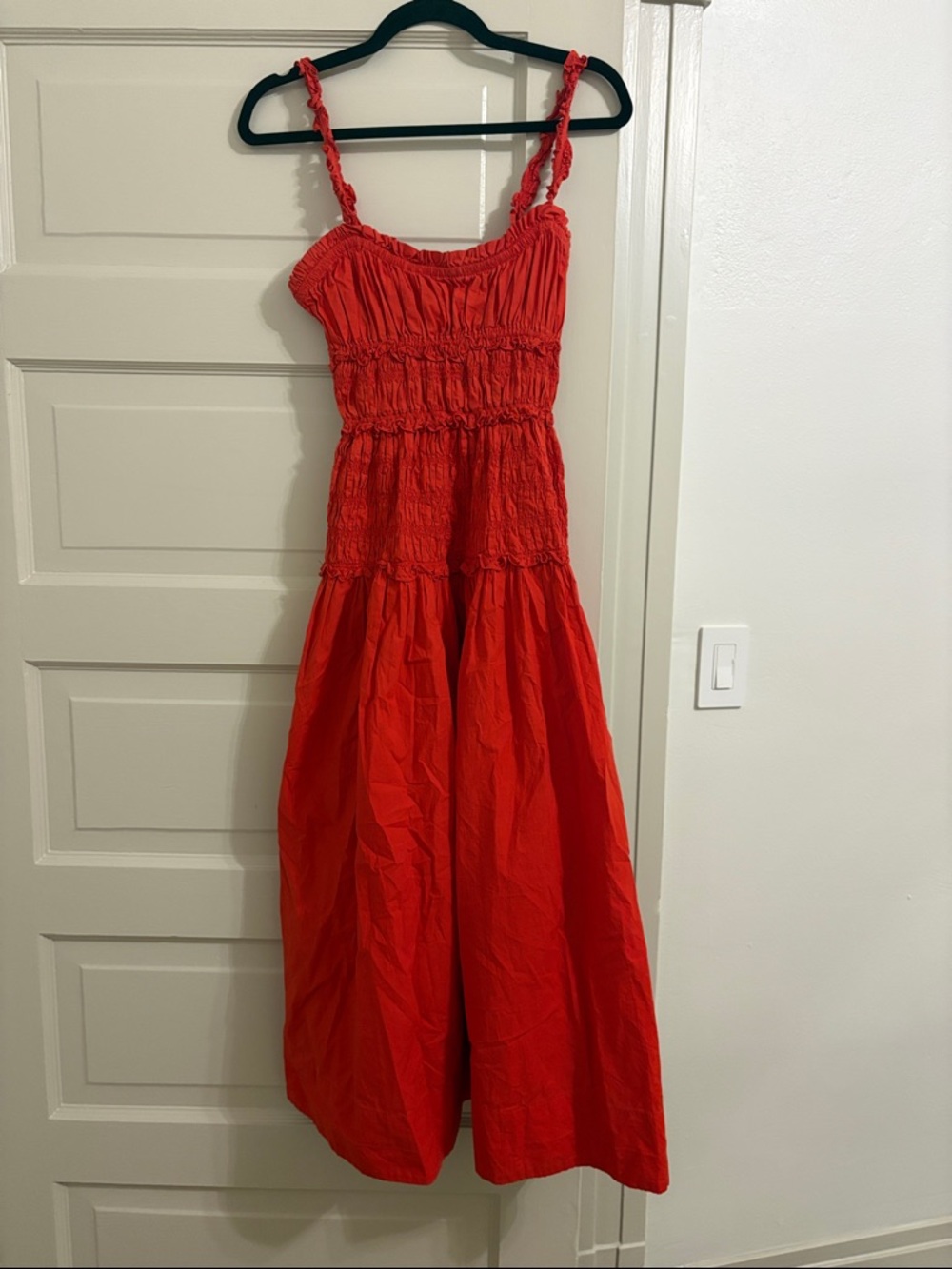 Doen marianne smocked midi dress size xs